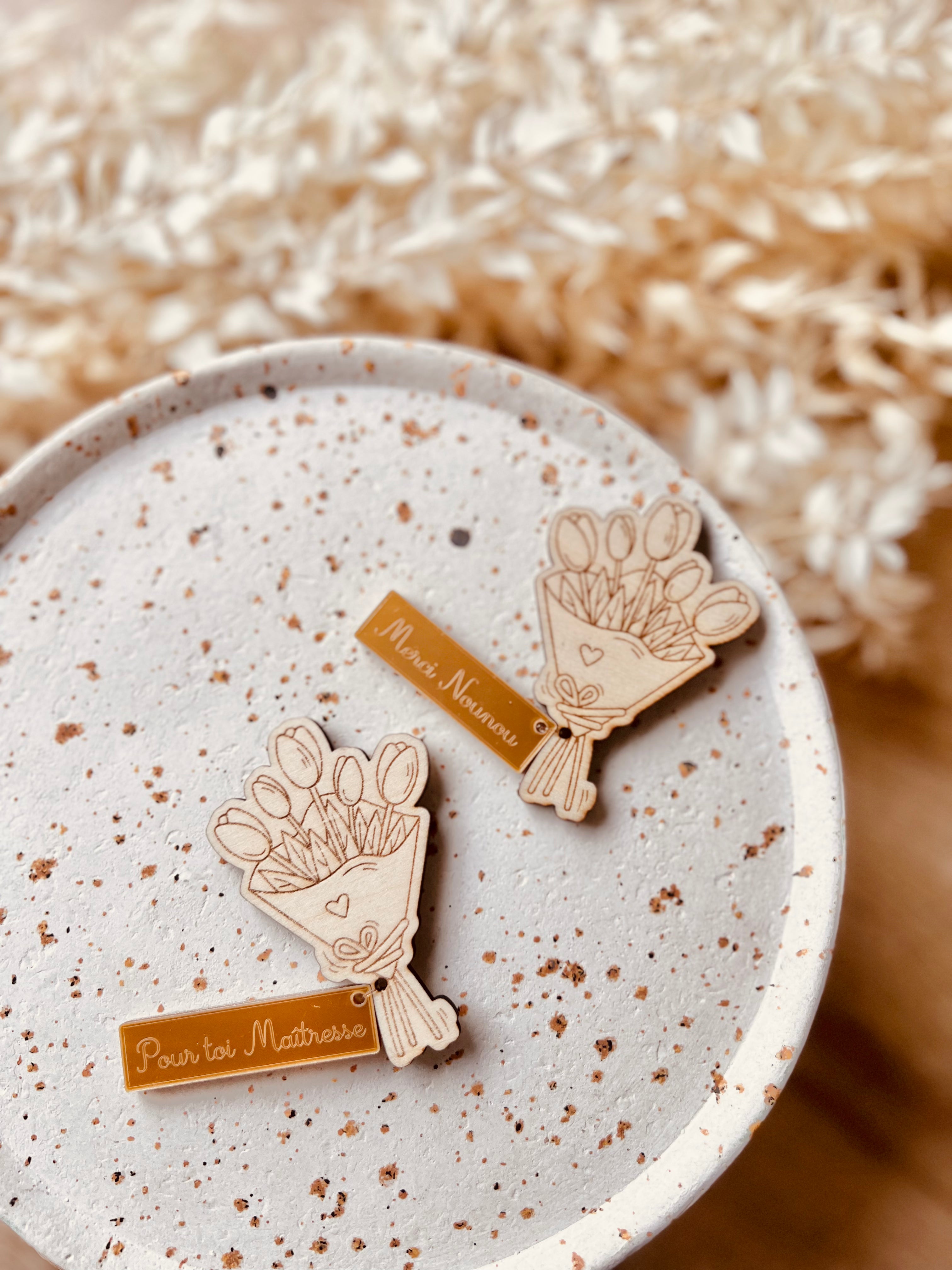 Lot de magnets en bois personnalisables