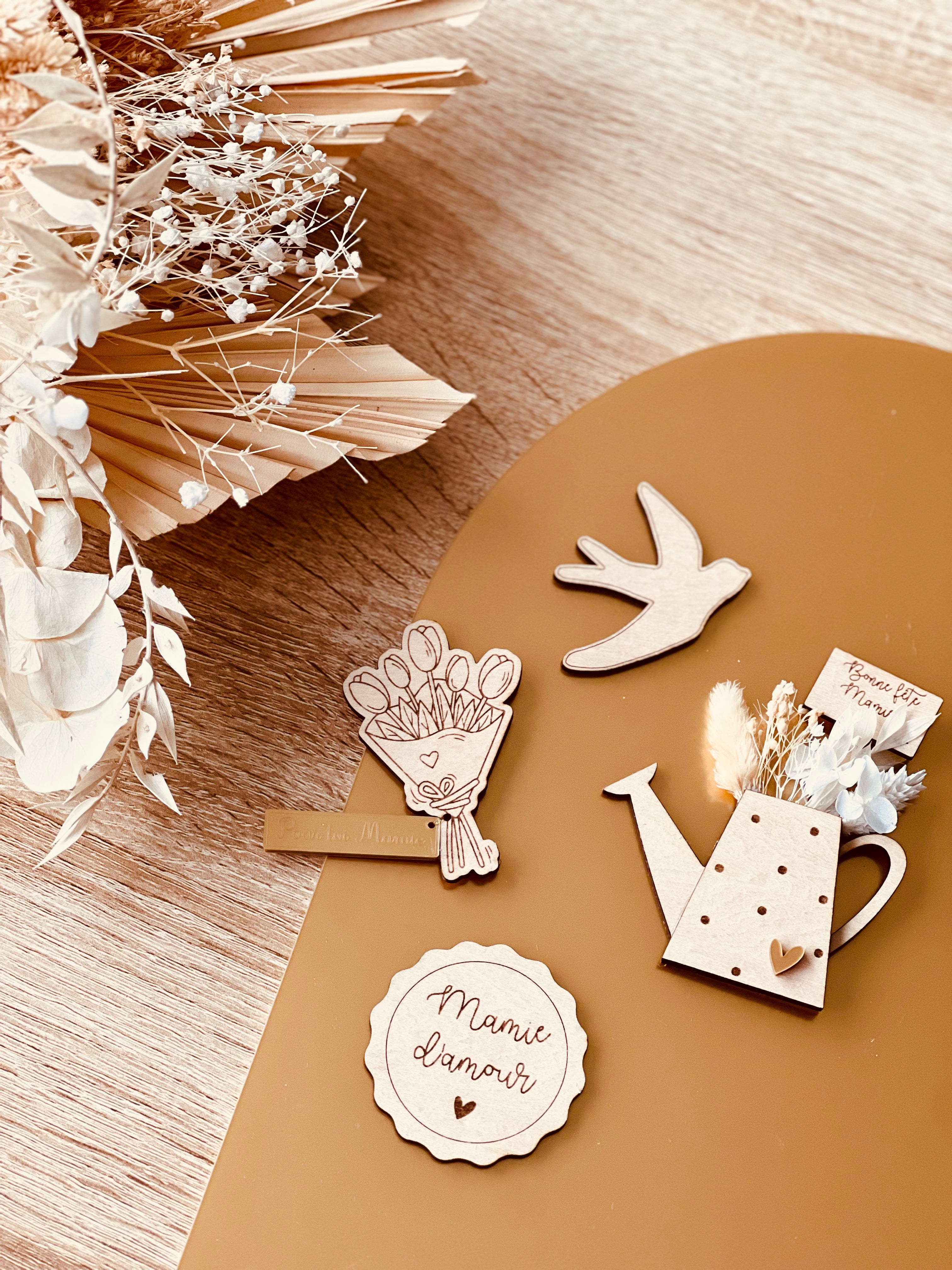 Lot de magnets en bois personnalisables