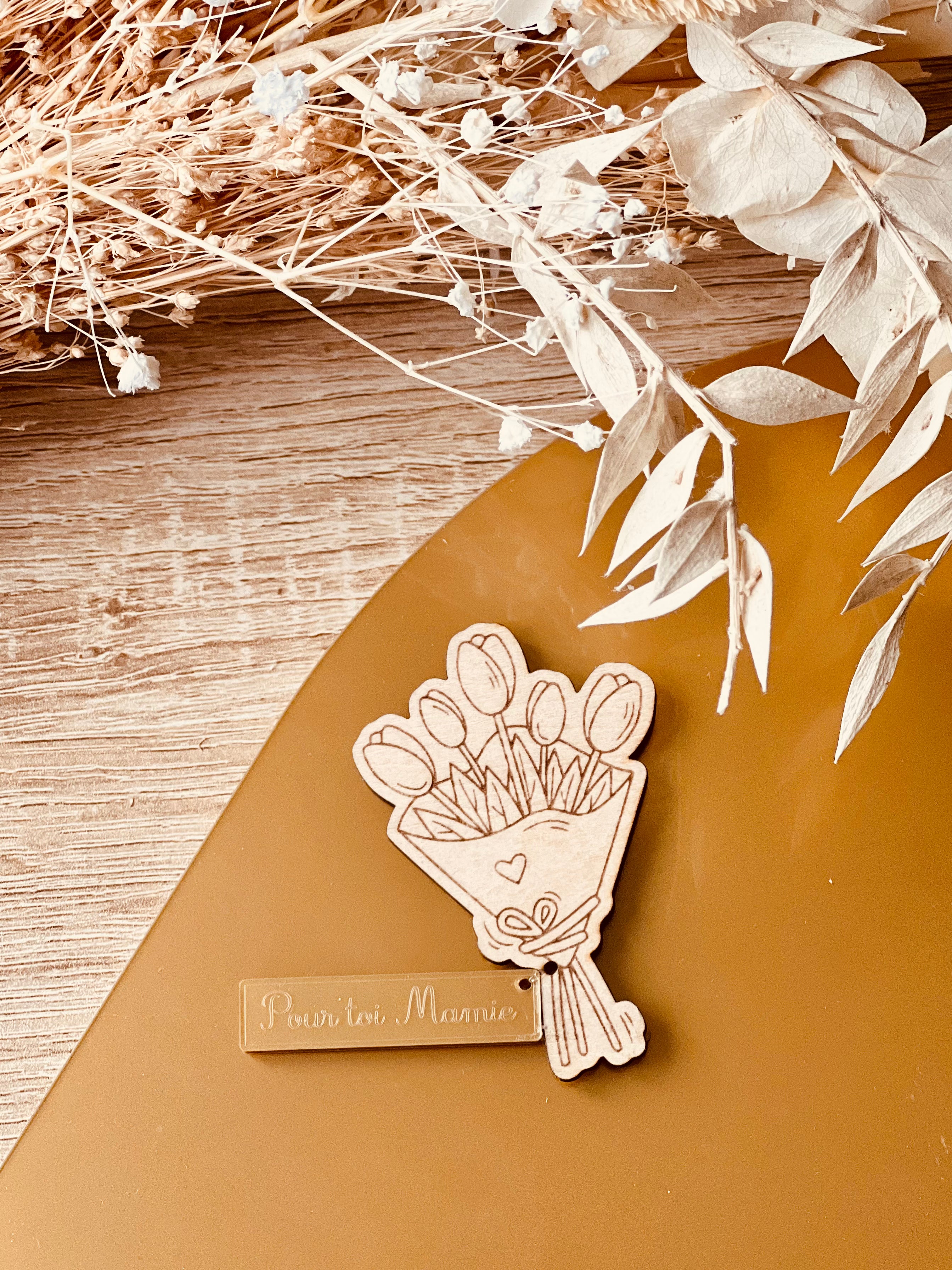 Lot de magnets en bois personnalisables