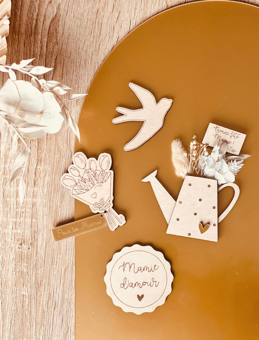Magnet arrosoir fleurs séchées