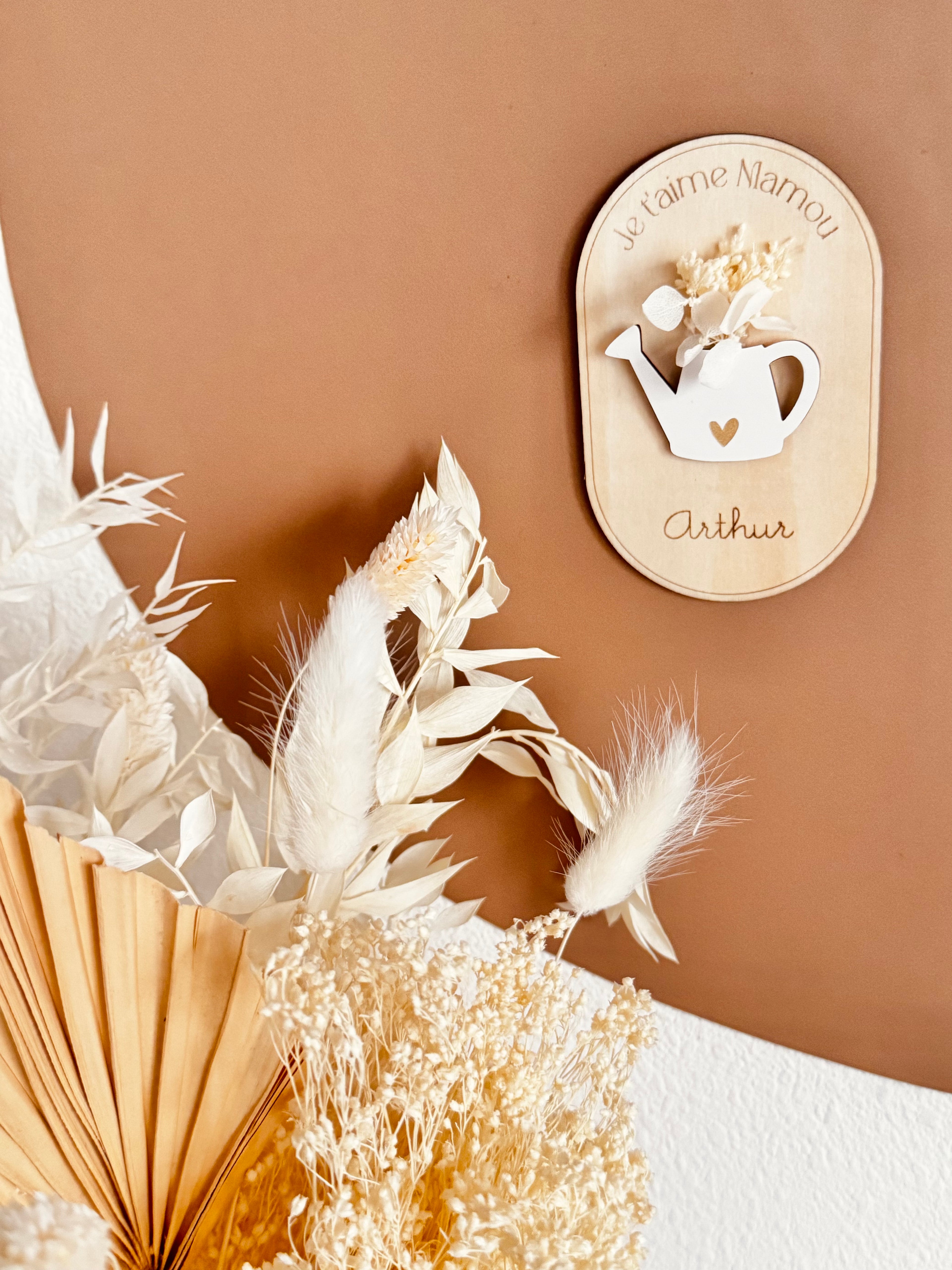 Magnet ellipse arrosoir fleurs séchées