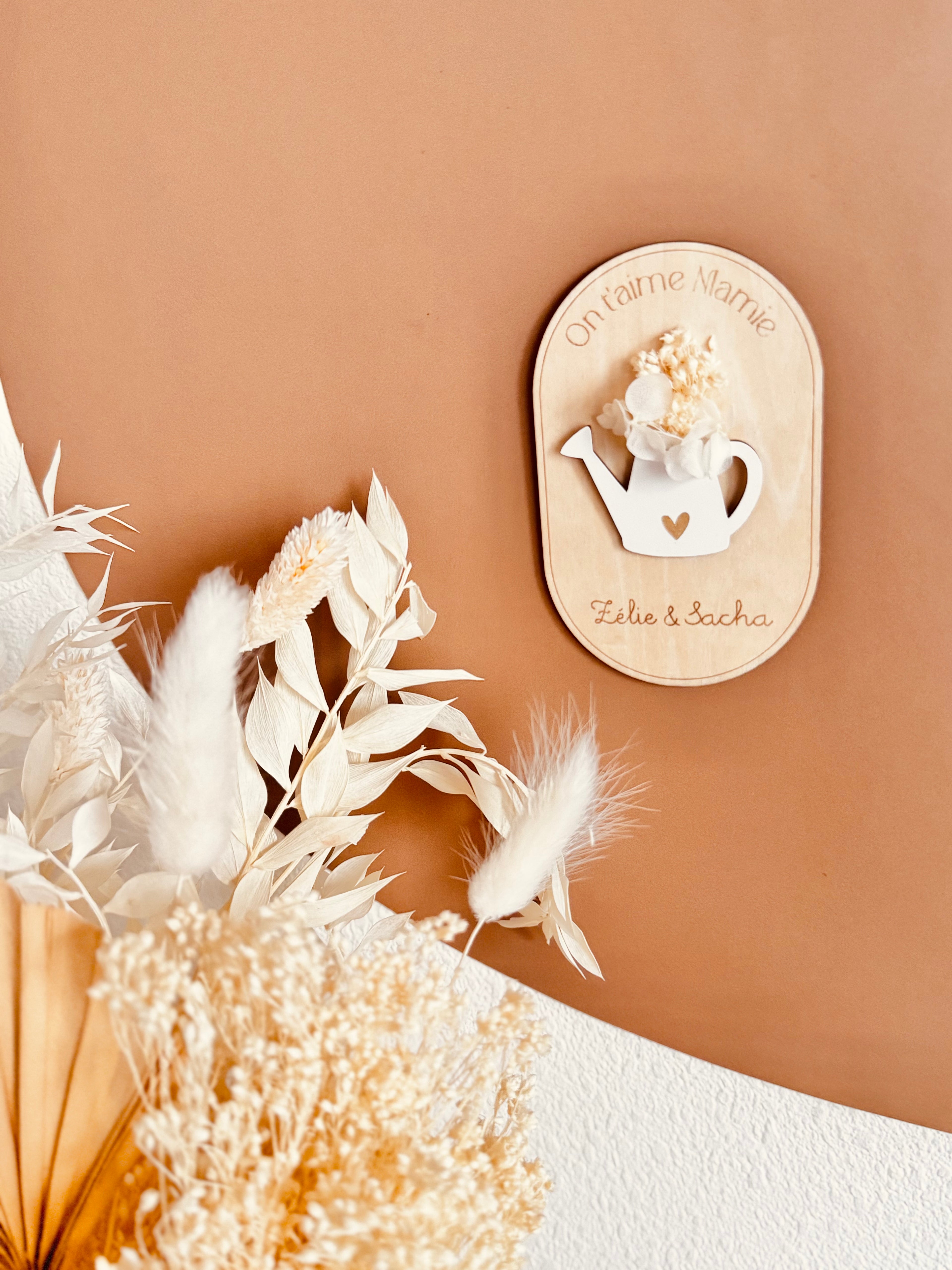 Magnet ellipse arrosoir fleurs séchées