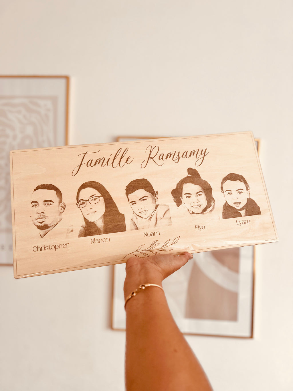 Tableau portraits gravés - arbre genealogique