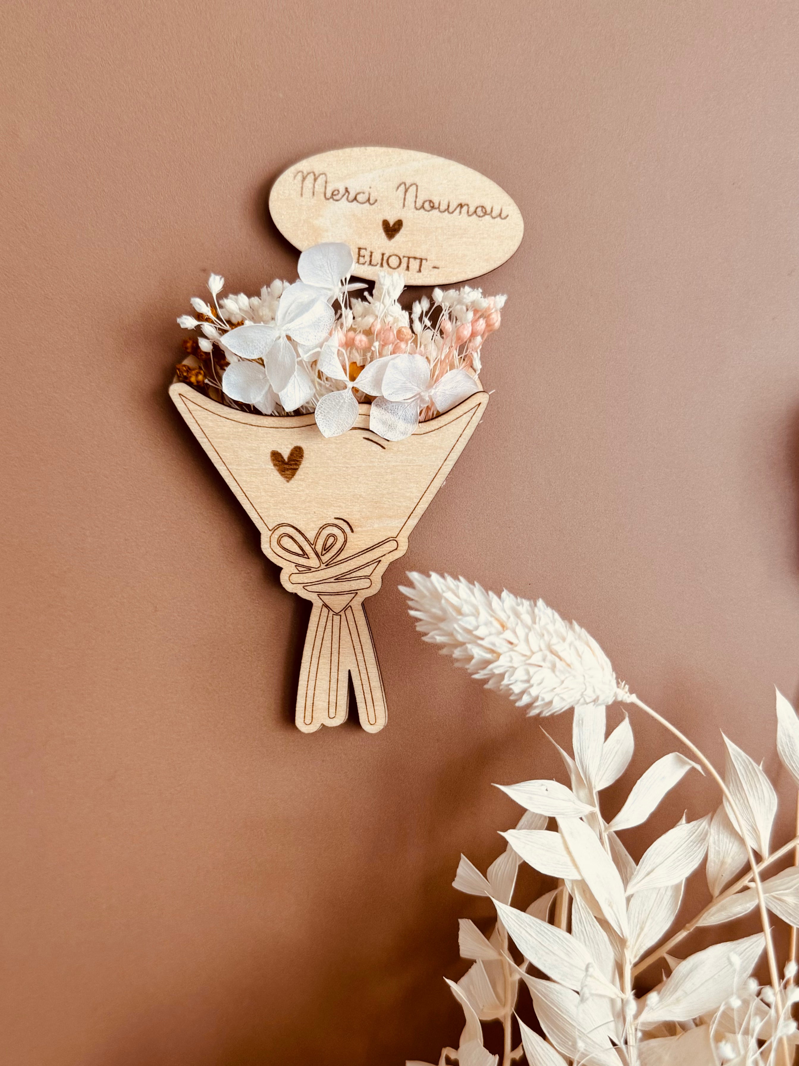 Magnet cartable/bouquet à fleurs séchées