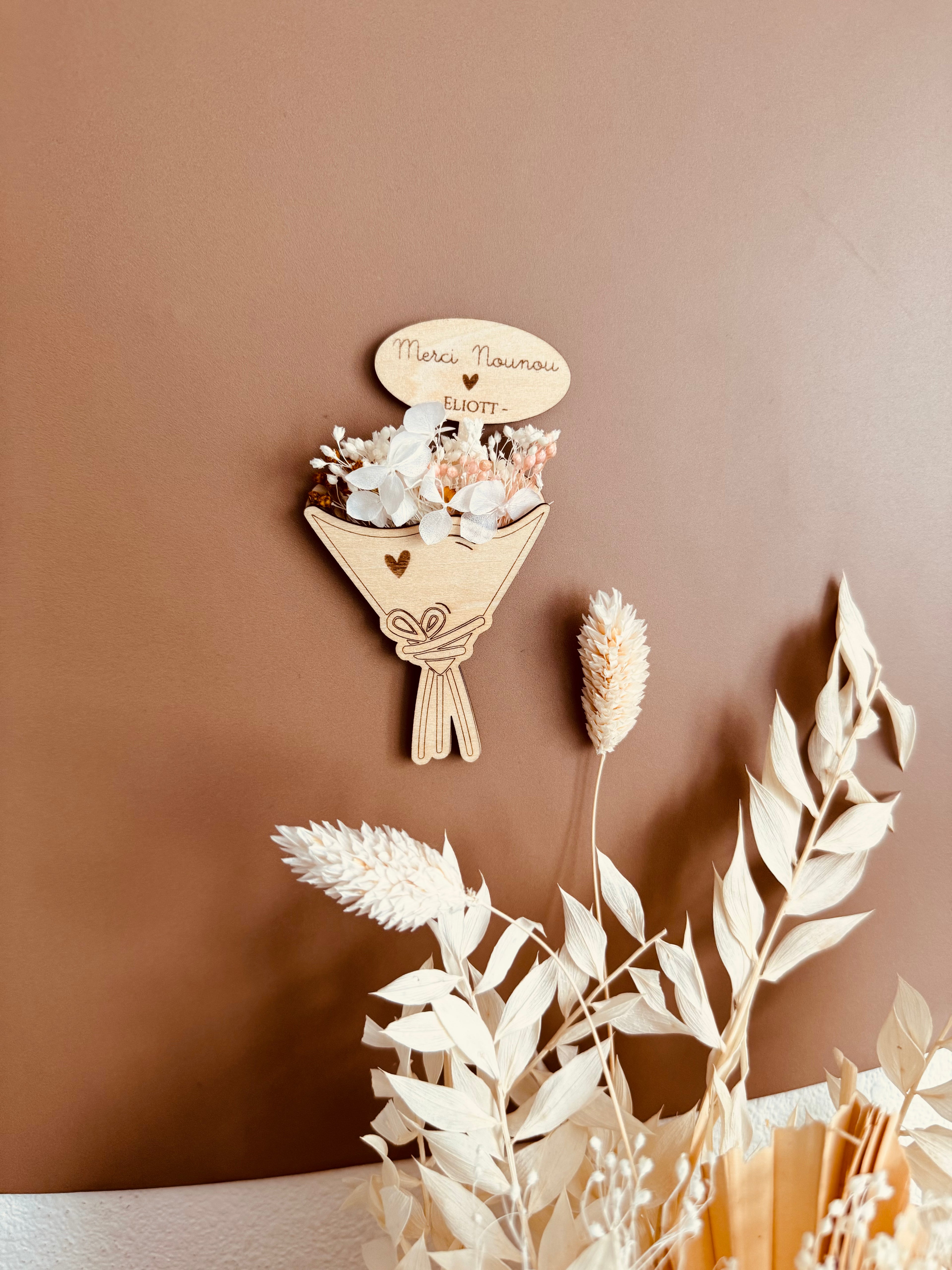 Magnet cartable/bouquet à fleurs séchées