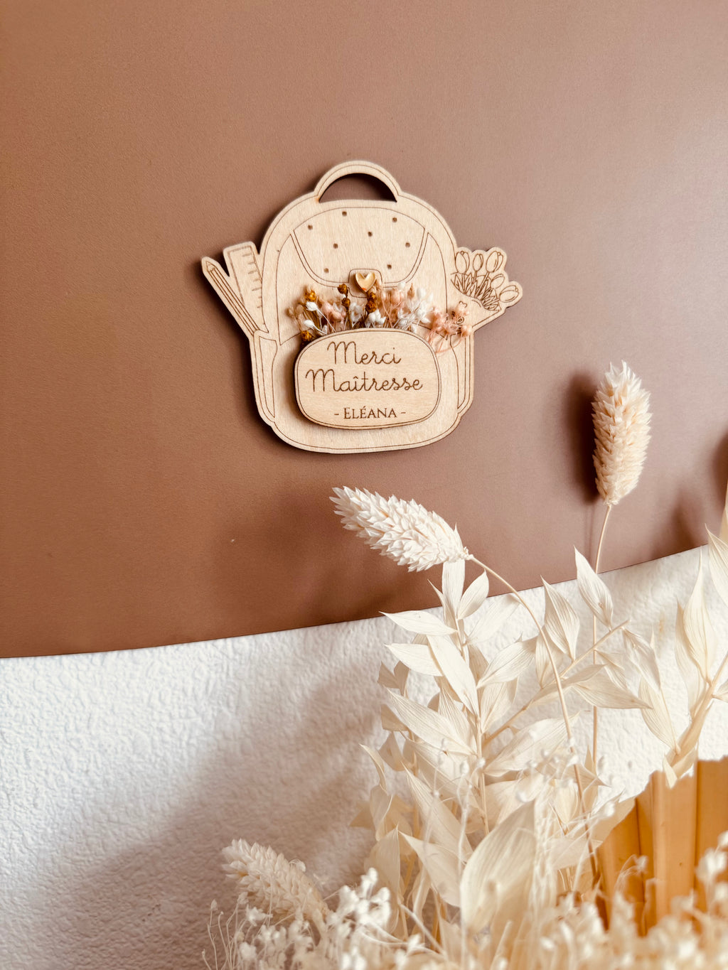 Magnet cartable/bouquet à fleurs séchées