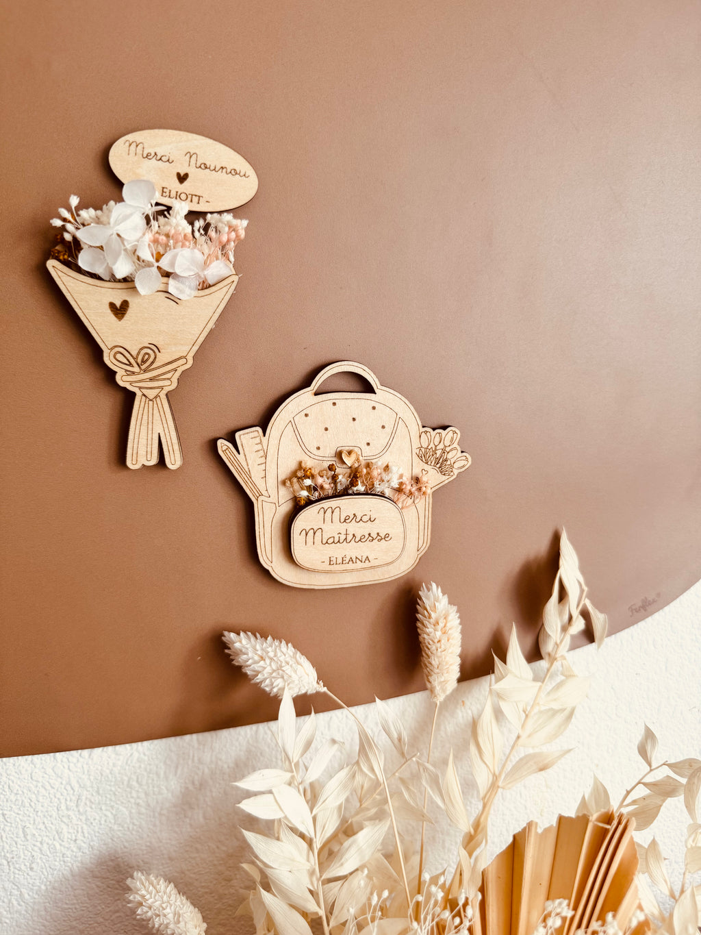 Magnet cartable/bouquet à fleurs séchées