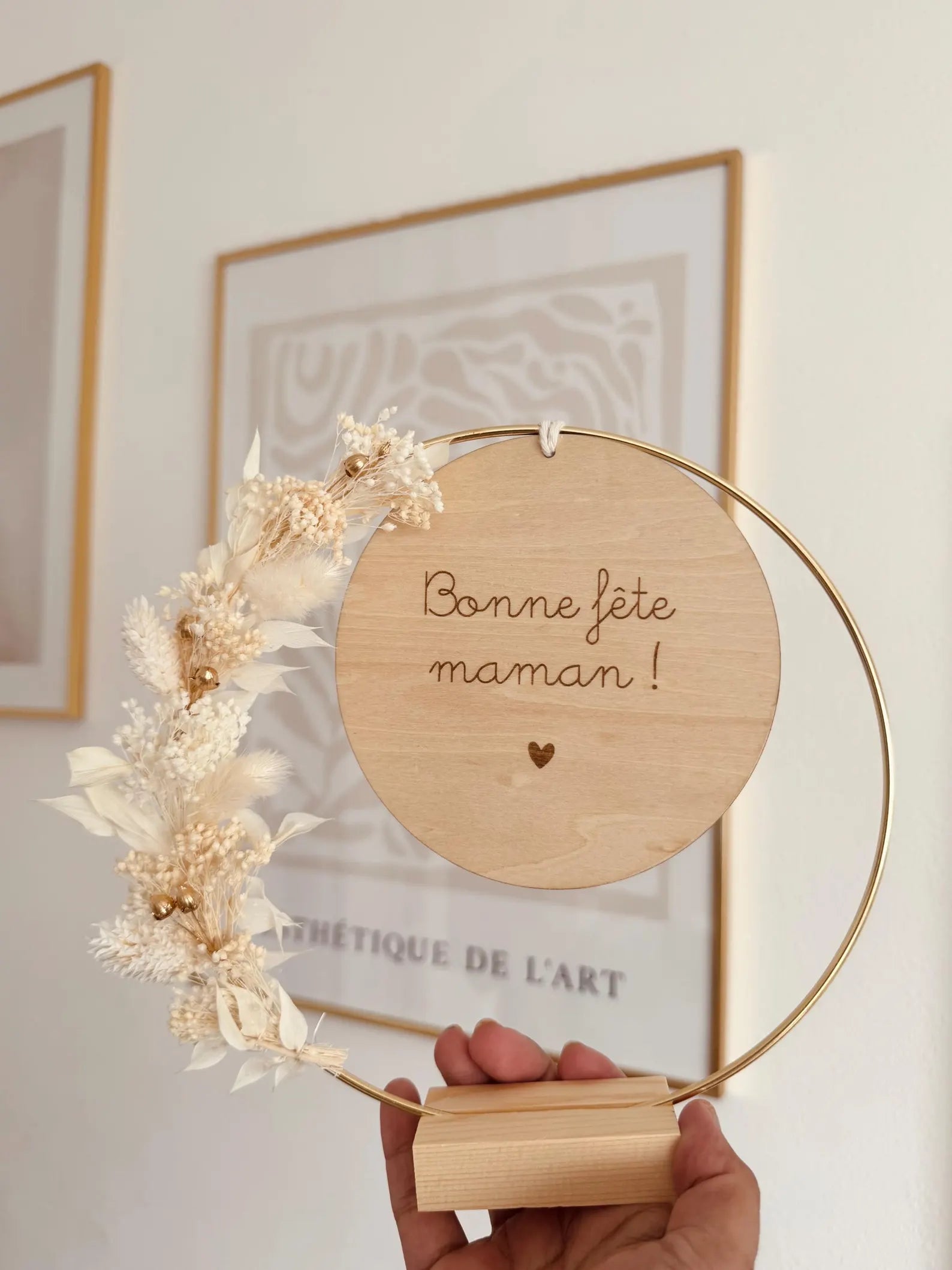 Couronne de fleurs séchées à poser